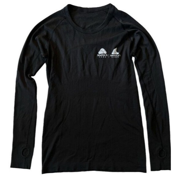 Lululemon Swiftly Tech Long-Sleeve Shirt Semper Fi Fund Logo Black Size 8 - Picture 1 of 12